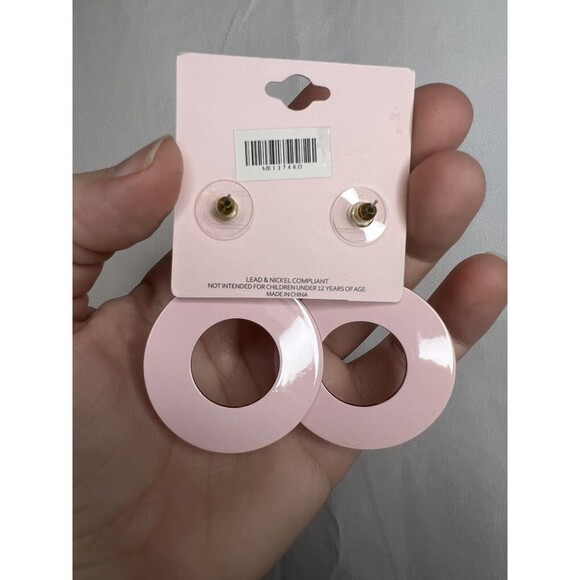 Heart Red/White/Gold Dangle Earrings NWT - Picture 3 of 4